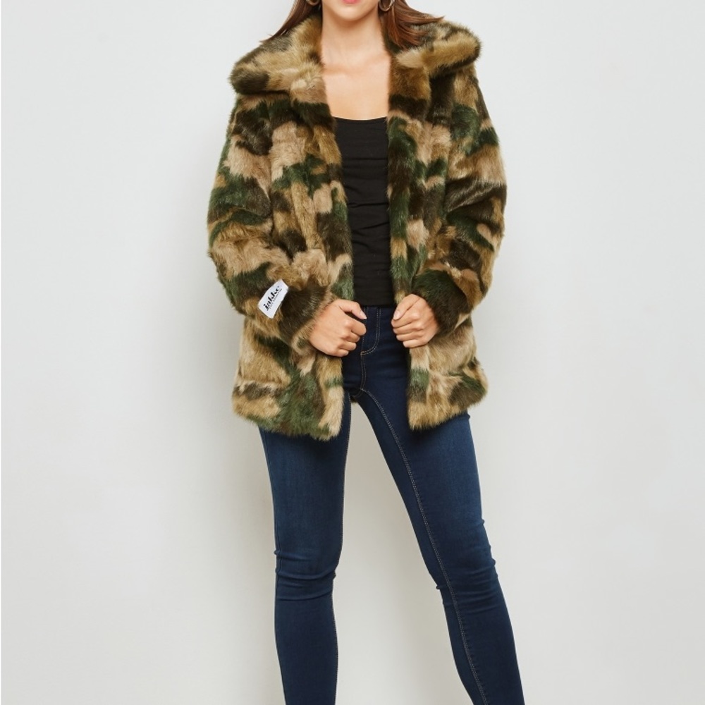CAMO FUR COAT - Picture 4 of 17